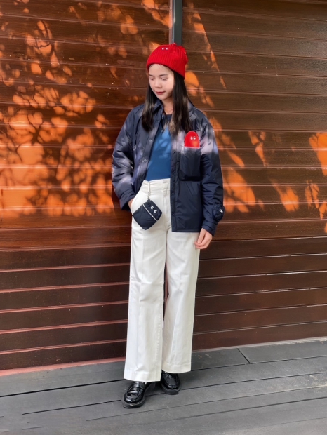 Стильна трикотажна шапка-біні HEATTECH UNIQLO з вишивкою 1159829359 (Червоний One size)