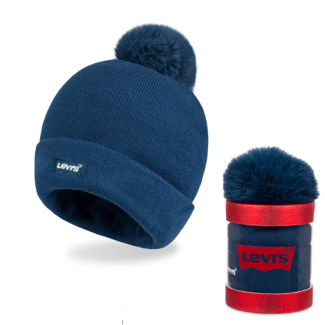 Шапка с помпоном Levi's 1159837185 (Синий One size)