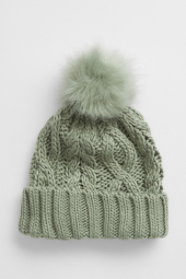 Женская шапка GAP с помпоном 1159772058 (Зеленый, One size)