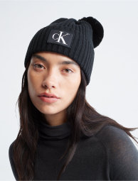 Женская шапка Calvin Klein с помпоном 1159776008 (Черный, One size)