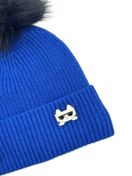Женская шапка-бини Karl Lagerfeld Paris с помпоном 1159777122 (Синий, One size)