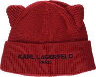 Женская шапка Karl Lagerfeld Paris с ушками 1159782506 (Красный, One size)