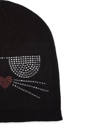 Женская шапка Karl Lagerfeld Paris со стразами 1159795303 (Черный, One size)