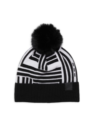 Женская шапка-бини Karl Lagerfeld Paris с помпоном 1159795795 (Черный, One size)