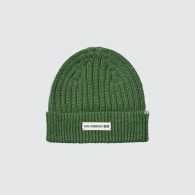 Стильна в'язана шапка-біні HEATTECH UNIQLO з вишивкою 1159798204 (Зелений, One size)