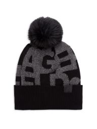 Женская шапка-бини Karl Lagerfeld Paris с помпоном 1159799303 (Черный, One size)