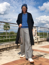 Стильна шапка-біні UNIQLO HEATTECH 1159826777 (Синій One size)