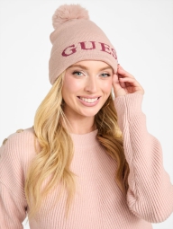 Жіноча шапка Guess з помпоном 1159827156 (Рожевий One size)