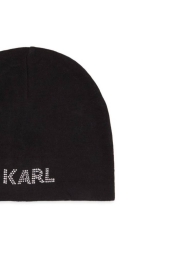 Жіноча шапка Karl Lagerfeld Paris зі стразами 1159829149 (Чорний One size)