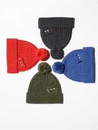 Стильна трикотажна шапка-біні HEATTECH UNIQLO з вишивкою 1159829359 (Червоний One size)