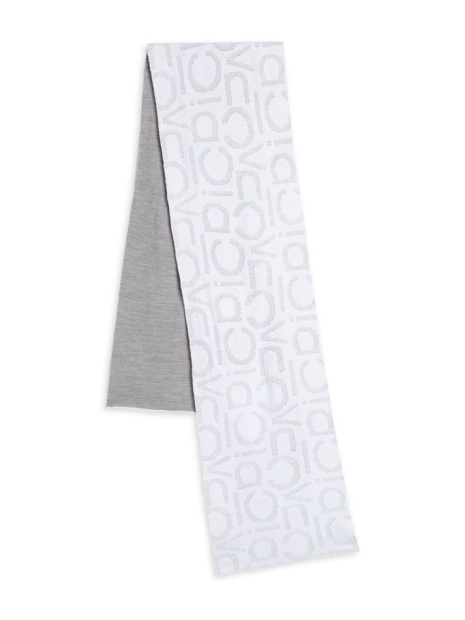 Вязаный шарф Calvin Klein с логотипом 1159805094 (Белый/Серый, One size)