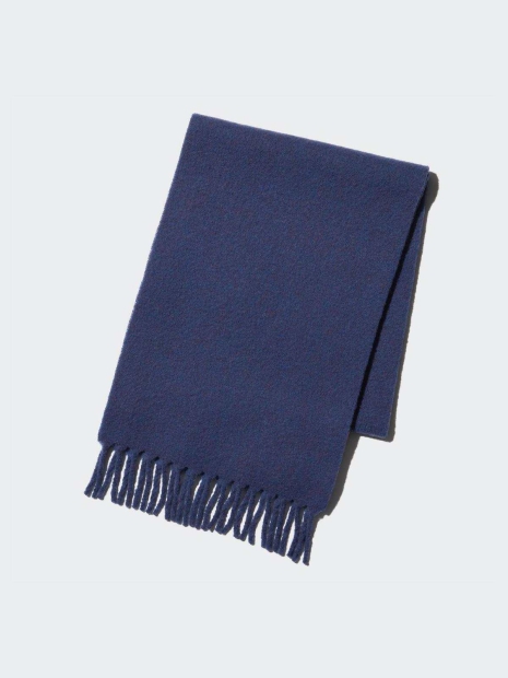 Теплый шарф Uniqlo Soufflé 1159827348 (Синий One size)