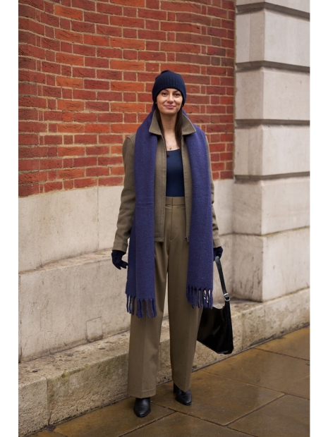 Теплый шарф Uniqlo Soufflé 1159827348 (Синий One size)