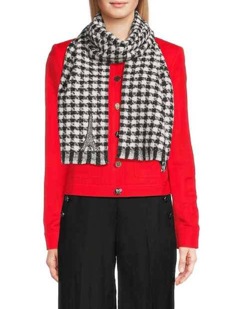 Женский шарф Karl Lagerfeld Paris 1159829376 (Черный/Белый One size)