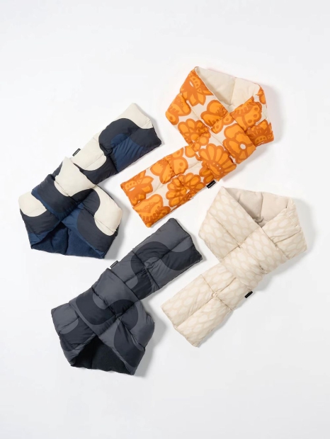Утепленный складывающийся шарф Uniqlo с подкладкой 1159829929 (Оранжевый One size)