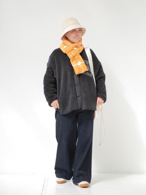 Утепленный складывающийся шарф Uniqlo с подкладкой 1159829929 (Оранжевый One size)