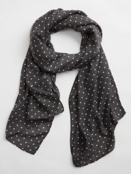 Стильный шарф с принтом GAP легкий шарф в горошек 1159761295 (Серый, One size)