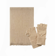 Вязаный комплект Calvin Klein набор шарф и перчатки 1159778579 (Бежевый, One size)