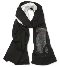Женский вязаный шарф Karl Lagerfeld Paris 1159801407 (Черный, One size)