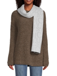 Вязаный шарф Calvin Klein с логотипом 1159805094 (Белый/Серый, One size)