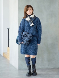 Утеплений шарф Uniqlo, що складається, з підкладкою 1159828097 (Синій One size)
