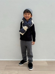 Утеплений шарф Uniqlo, що складається, з підкладкою 1159828097 (Синій One size)