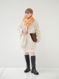 Утепленный складывающийся шарф Uniqlo с подкладкой 1159829929 (Оранжевый One size)