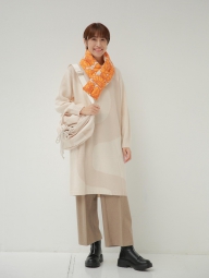 Утепленный складывающийся шарф Uniqlo с подкладкой 1159829929 (Оранжевый One size)