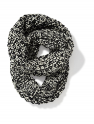 Черно-белый женский вязаный шарф снуд Old Navy art652642
