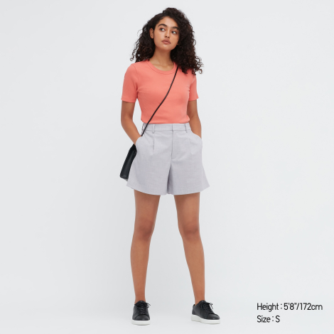 Женские немнущиеся шорты UNIQLO 1159787226 (Серый, XS)