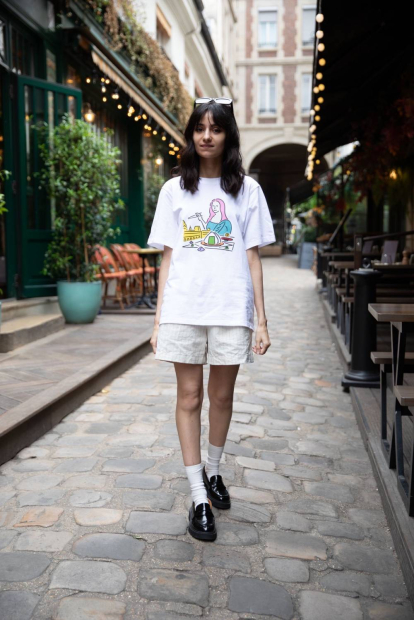 Женские шорты UNIQLO из льняной и хлопковой смеси 1159835157 (Молочный XXL)