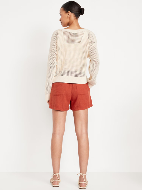Жіночі шорти льняні Old Navy 1159836159 (Помаранчевий XL)