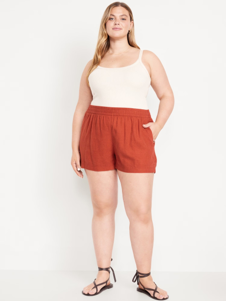 Жіночі шорти льняні Old Navy 1159836159 (Помаранчевий XL)