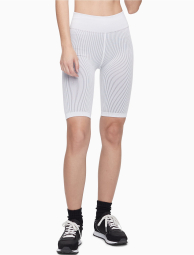 Спортивные шорты с высокой посадкой Calvin Klein велосипедки в рубчик 1159771408 (Белый, XL)
