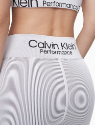 Спортивные шорты с высокой посадкой Calvin Klein велосипедки в рубчик 1159771408 (Белый, XL)