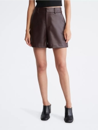 Жіночі шорти з екошкіри Calvin Klein 1159808203 (Коричневий, 8(M))
