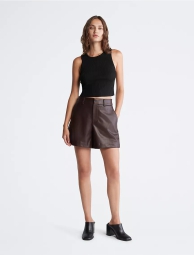 Жіночі шорти з екошкіри Calvin Klein 1159808203 (Коричневий, 8(M))