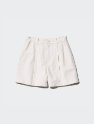 Жіночі шорти UNIQLO з лляної та бавовняної суміші 1159835157 (Молочний XXL)