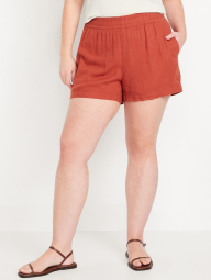 Жіночі шорти льняні Old Navy 1159836159 (Помаранчевий XL)