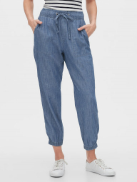 Джинсовые летние штаны джоггеры GAP 1159762059 (Голубой, S)