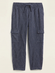Льняные штаны карго Old Navy брюки с карманами art686429 (Синий/Белый, размер S)
