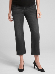 Укороченные расклешенные джинсы Gap для беременных 1159757694 (Черный, 28)