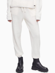 Женские широкие вязаные штаны Calvin Klein 1159768937 (Белый, L)