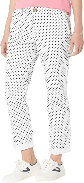 Женские легкие брюки Tommy Hilfiger в горошек 1159797152 (Белый, 16)
