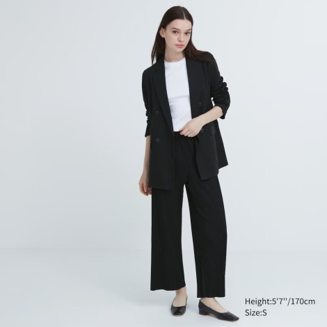 Женские плиссированные брюки UNIQLO штаны 1159805015 (Черный, S)