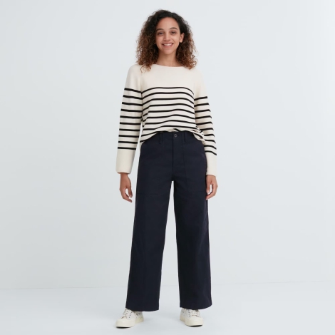 Женские широкие штаны UNIQLO с накладными карманами 1159800134 (Синий, XL)
