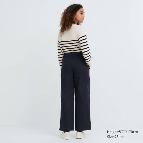 Женские широкие штаны UNIQLO с накладными карманами 1159800134 (Синий, XL)