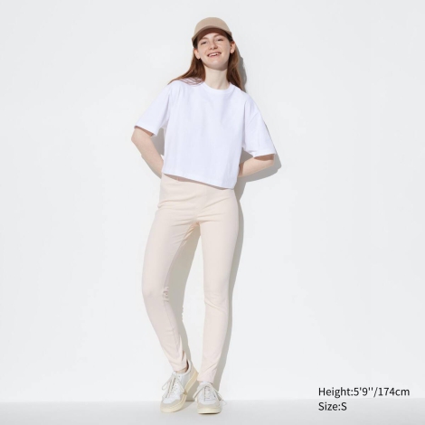 Женские брюки UNIQLO леггинсы 1159811472 (Молочный, XS)