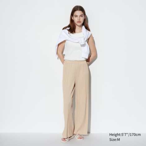 Женские плиссированные штаны UNIQLO 1159814847 (Бежевый XXL)