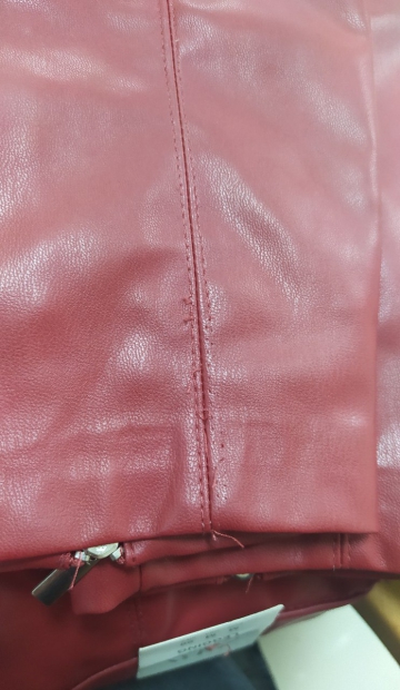 Штани ZARA з екошкіри 1159820605 (Червоний M)